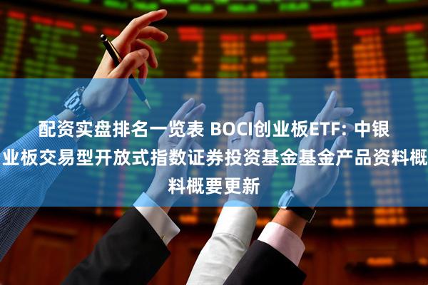 配资实盘排名一览表 BOCI创业板ETF: 中银证券创业板交易型开放式指数证券投资基金基金产品资料概要更新